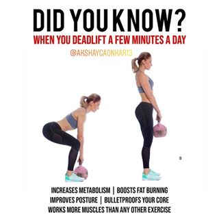 DEADLIFT BENEFITS
Did you know this?
.
Follow  @akshaygaonkar13
.
.
 Performing deadlifts regularly, will increase your fitness level, as well as your life.
.
.
 Shown here with a kettlebell. I recommend that you use them, or other free weights (like dumbbells)
.
.
1-3x per week
Go for time (30-60 seconds)
Or go for reps (8-15)
3-6 sets total
.
.
 Hope this is helpful!
.
.
#fitnesstips #kettlebell #workouttips #homeworkouts #exercises #danburyct #workouts