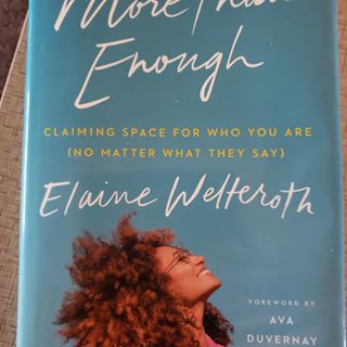Got another book done while on my trip to Iowa!  #stillreading #proudofmyself #becomingareader #whoknew #nevertoold #hobbies #goodforme #newyearsresolution #bedtimeritual #sometimes #daytime #anytime #goodtime #elainewelteroth #morethanenough #girls #mustread