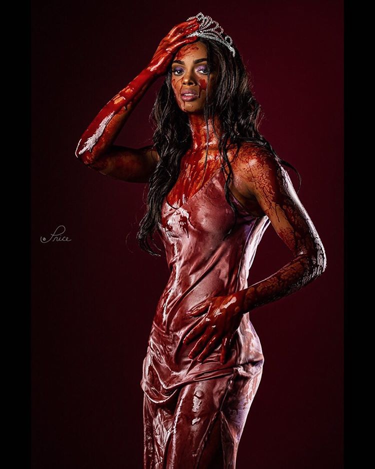 As she emerges to her #throne as #promqueen nothing will keep her from her #tiara #crown. The #beautiful, #tall and #statuesque #actress and #model @the.kaylakay is #gorgeous in her #modernday adaptation of #carriewhite from the #70s movie #carrie | #makeup: @the.kaylakay | #: @jpricephoto. #jpricephoto #nikonusa #profotousa #profotoglobal #blood #bloodshoot #halloweenmakeup #halloween2019 #halloweenshoot #specialeffectsmakeup #bloodymary #prompicture #horrormovie